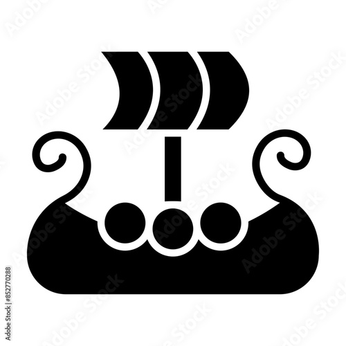 Viking Ship Glyph Icon