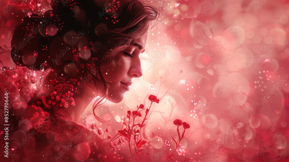 Valentine's day digital art with romantic couple Valentine's day digital art with romantic couple