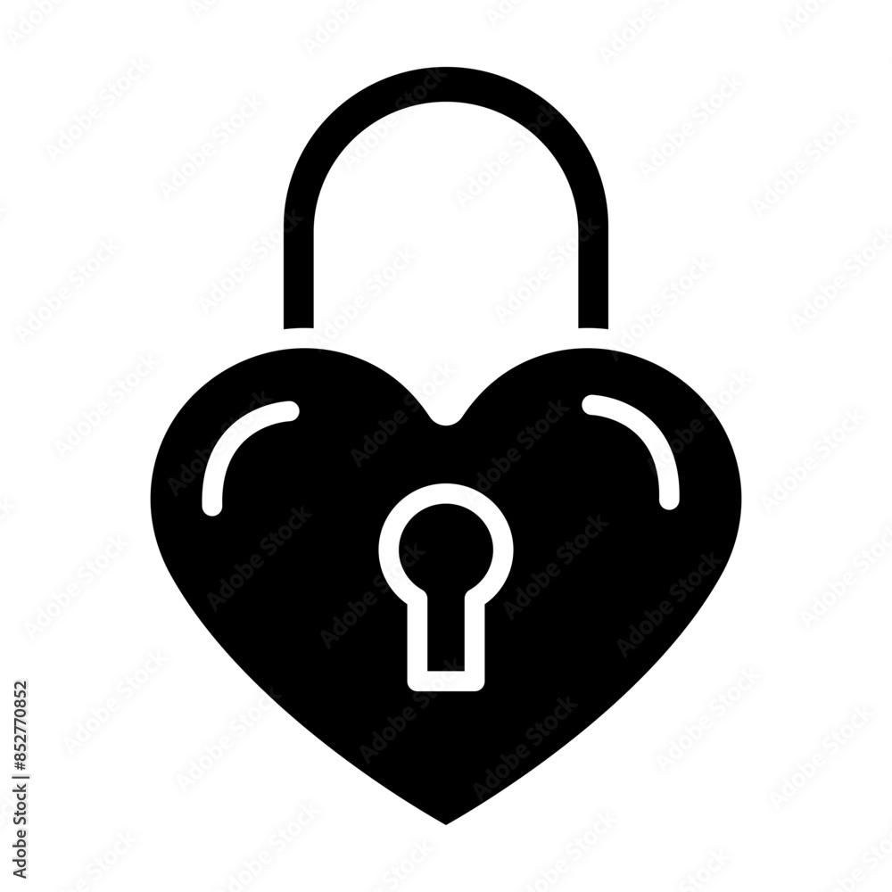 Heat Lock Vector Glyph Icon