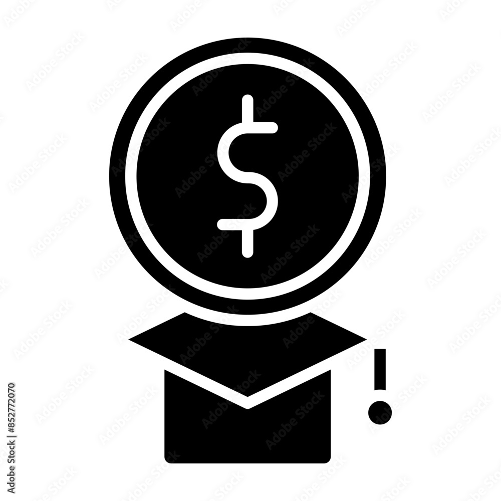 Education Cost Vector Glyph Icon Education Cost Vector Glyph Icon