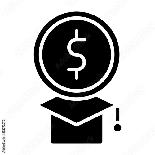Education Cost Vector Glyph Icon