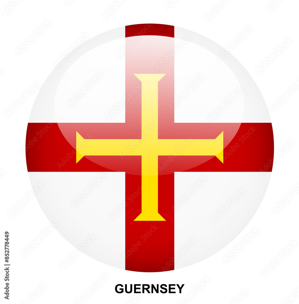 GUERNSEY flag button on white background GUERNSEY flag button on white background