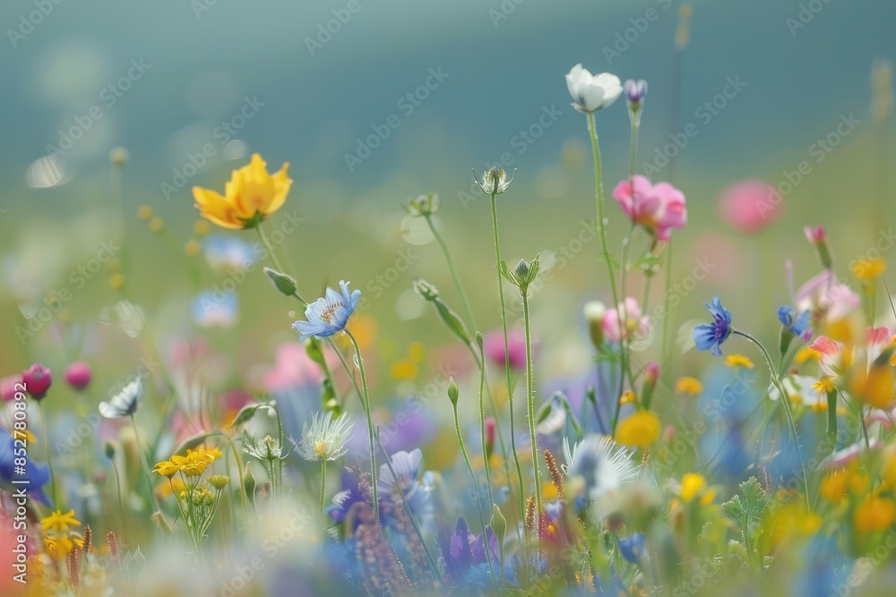 Colorful spring flowers in the meadow. Colorful spring flowers in the meadow.