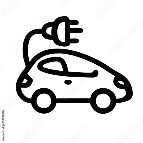 electric car  line icon