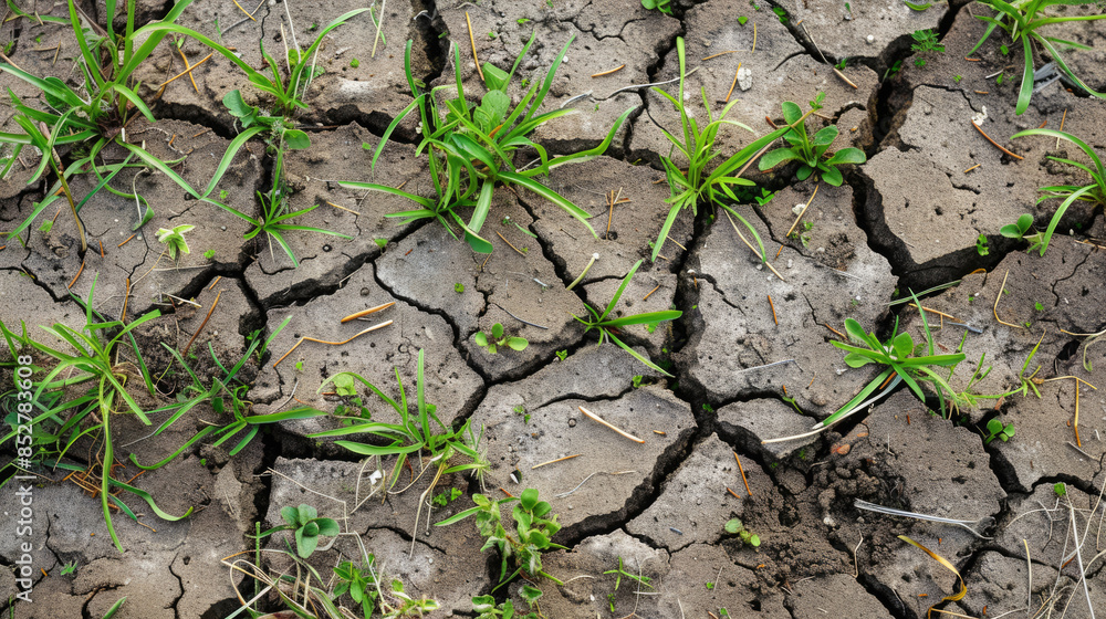 Climate change impact can cause desertification and scarcity in dry soil Climate change impact can cause desertification and scarcity in dry soil