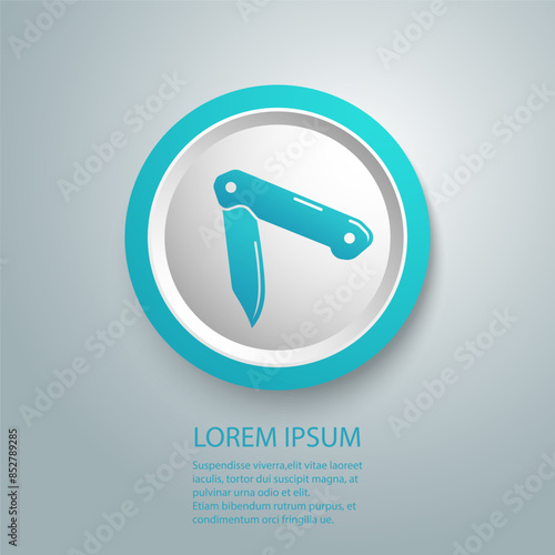 Foldable or folding pocket knife  pocketknife flat vector icon for apps and websites
