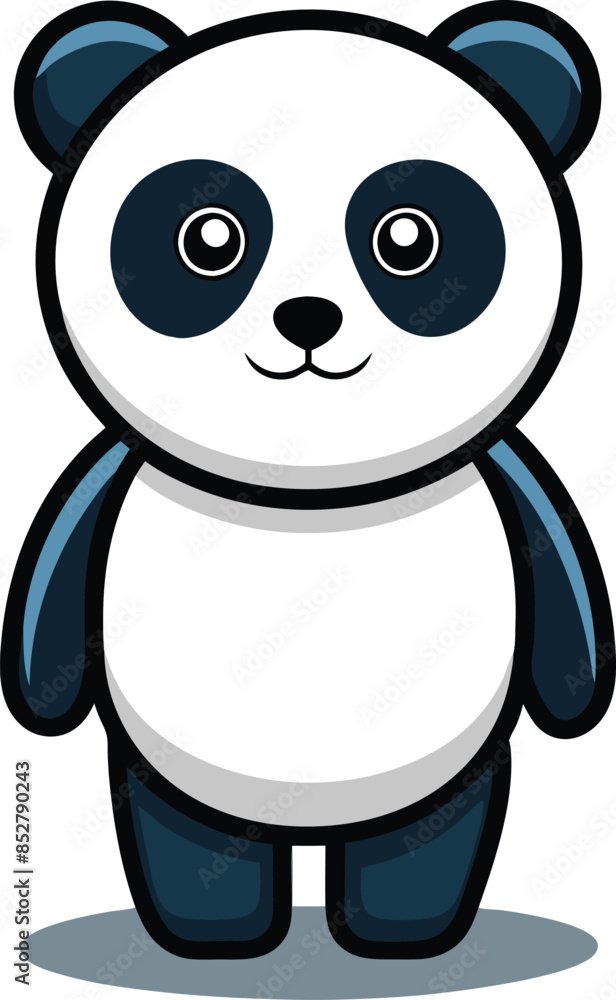 Cute Panda Cartoon Vector Icon Illustration On White Background.