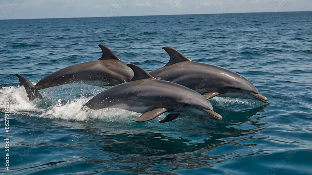 Fototapeta premium A Beautiful scene of sea animals