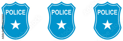 Police badge icon. Vector illustration