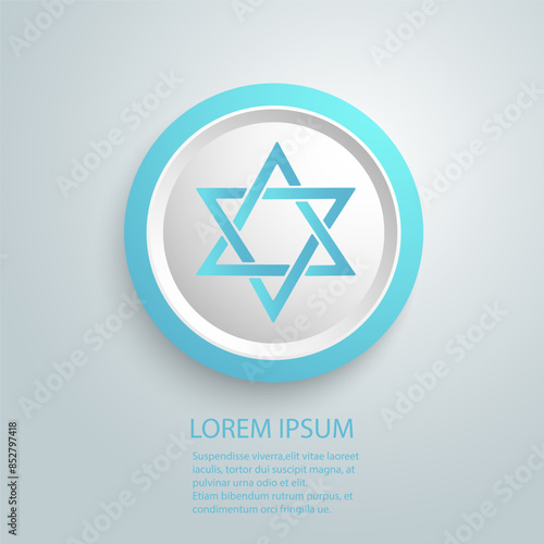 David star black glyph icon. Judaism symbol. Central symbol on Israeli flag. Magen David. Six-pointed geometric star. Hexagram figure. Silhouette symbol on white space. Vector isolated illustration