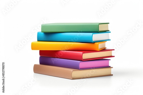 Wallpaper Mural A stack of seven books with bright, solid-colored covers Torontodigital.ca