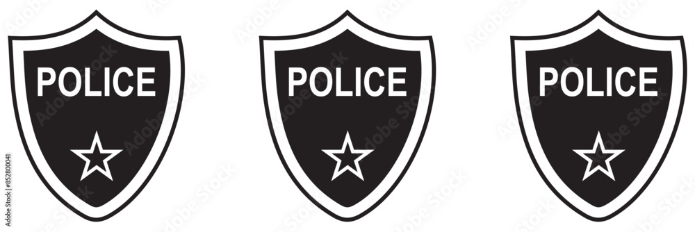 Obraz premium Police badge icon. Vector illustration
