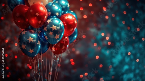 Wallpaper Mural helium balloons with american flag colors Torontodigital.ca