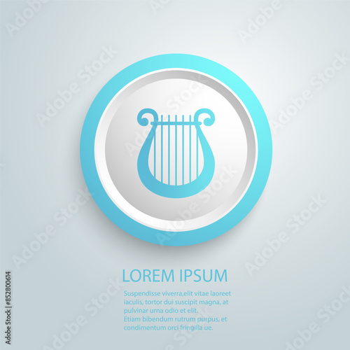 Lyra icon vector. Flat icon isolated on the white background. Editable EPS file. Vector illustration