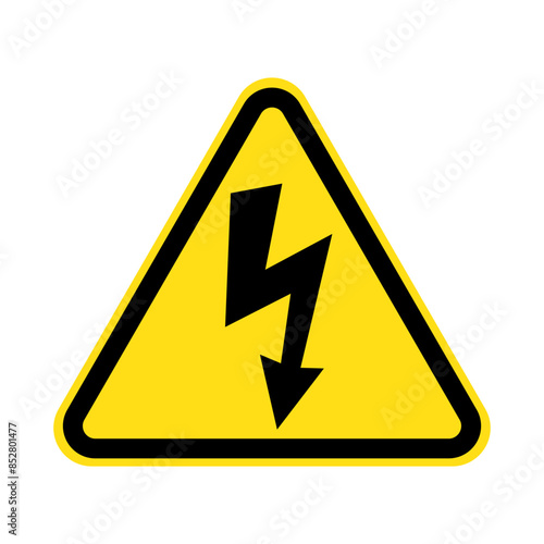 High voltage sign with lightning.