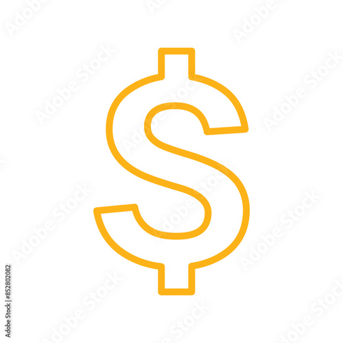 ikona znaku dolara, grafika wektorowa