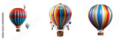 hot air ballon isolated on transparent background