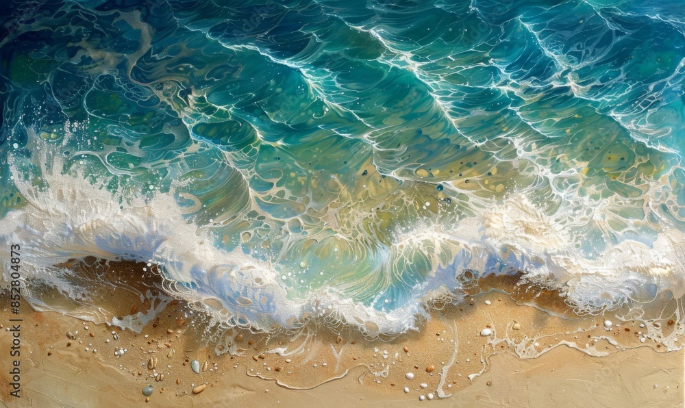 Waves rolling onto a sandy beach Waves rolling onto a sandy beach