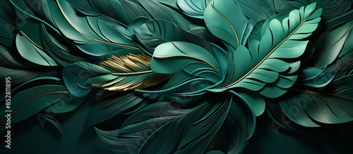 abstract fractal background with leaves