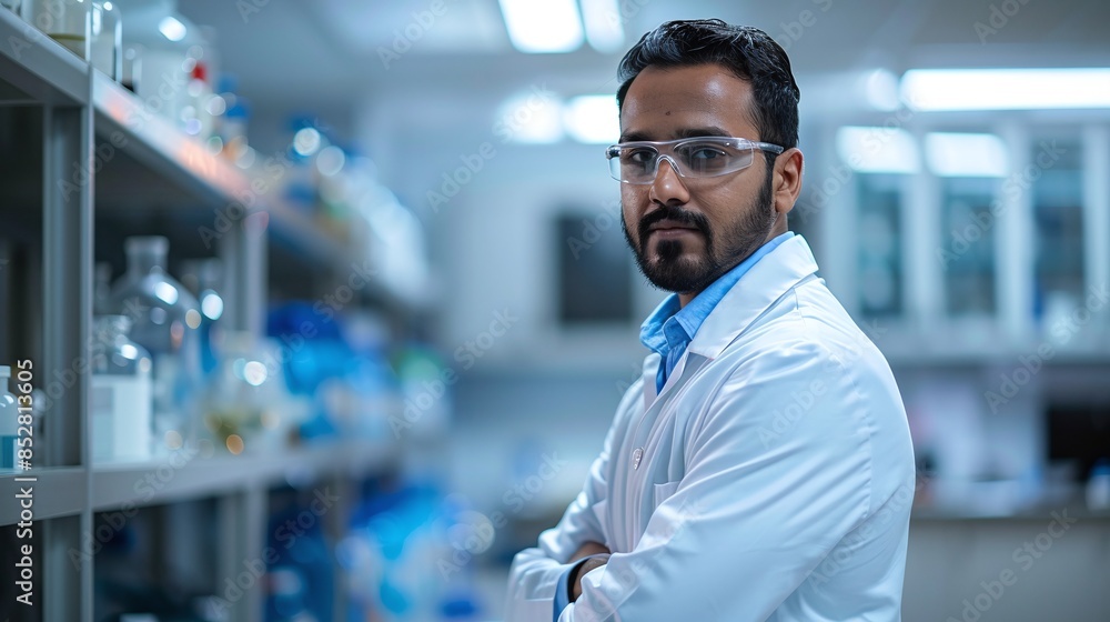 Portrait of lab technician in white lab coat Portrait of lab technician in white lab coat