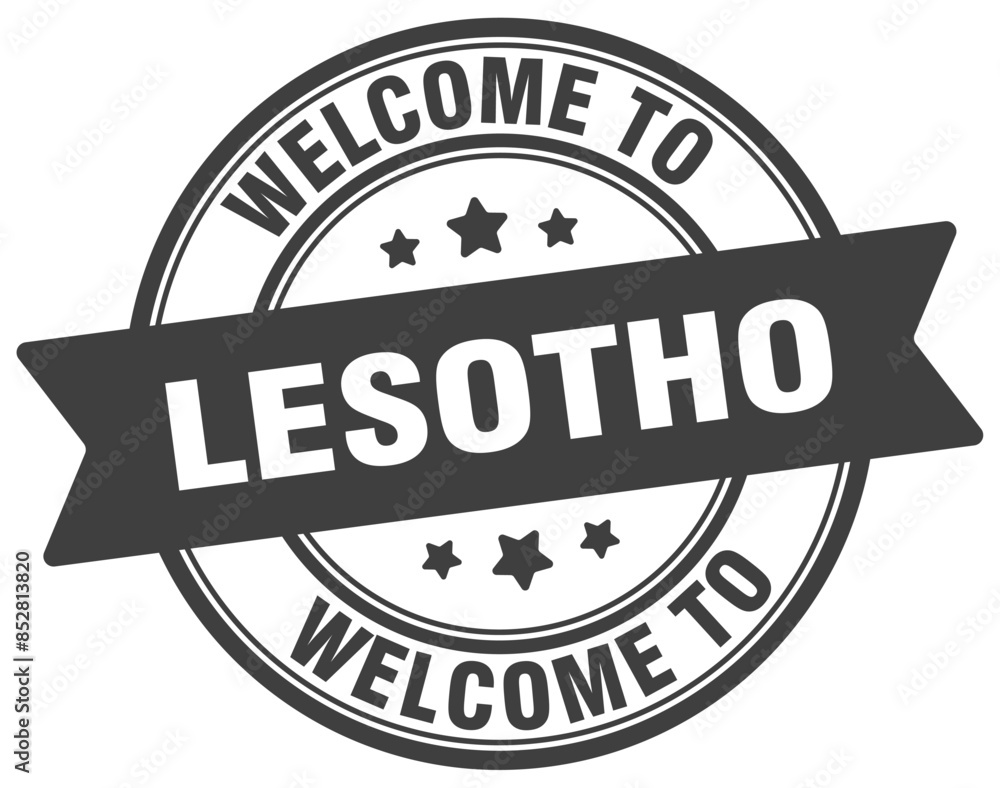 Welcome to Lesotho stamp. Lesotho round sign Welcome to Lesotho stamp. Lesotho round sign