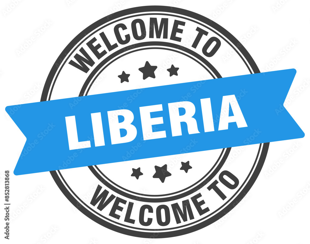 Welcome to Liberia stamp. Liberia round sign Welcome to Liberia stamp. Liberia round sign