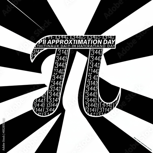 Pi Approximation Day, Poster, Post, Banner, Social Media Poster. 