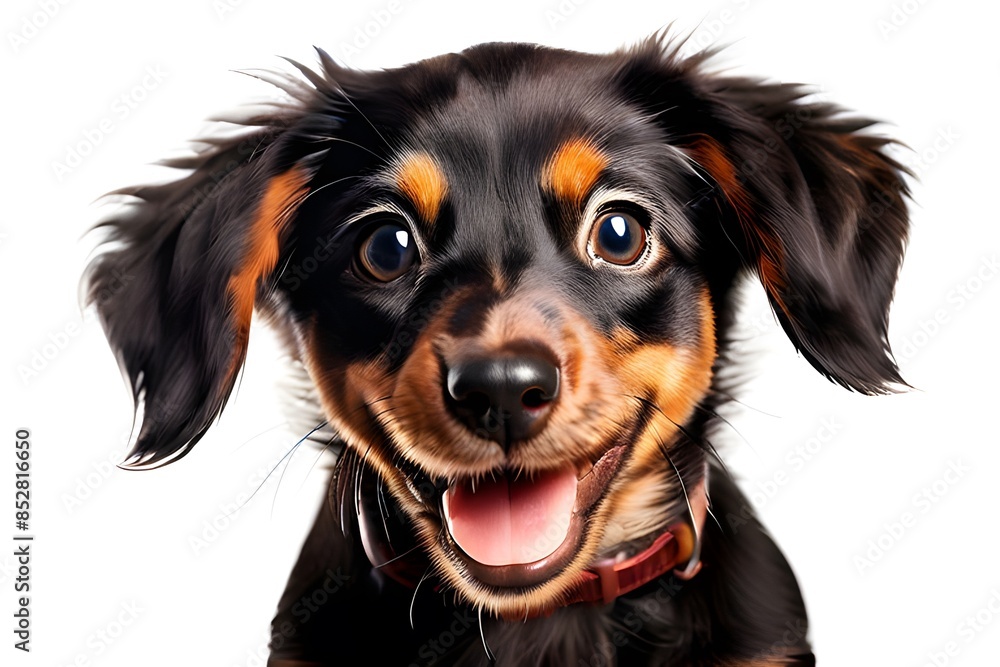 Close Up Of A Dog Looking Up With Wide Eyes