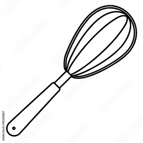 An egg whiskers on a white background