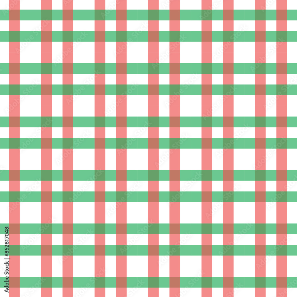 Red and green plaid repeat pattern.Christmas stripes seamless pattern isolated on white background.Vector graphic illustration. Red and green plaid repeat pattern.Christmas stripes seamless pattern isolated on white background.Vector graphic illustration.