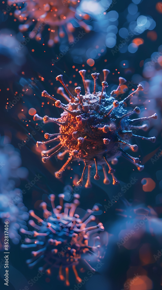 Fototapeta premium Close-up view of virus