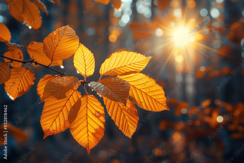 Colorful autumn background, beautiful fall nature wallpaper, red, yellow and orange leaves with sun glare Colorful autumn background, beautiful fall nature wallpaper, red, yellow and orange leaves with sun glare
