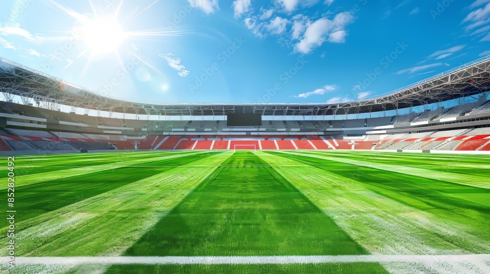 Dynamic Empty Football Stadium Background Ready for Design Integration, Perfect for Sports and Event Promotions Dynamic Empty Football Stadium Background Ready for Design Integration, Perfect for Sports and Event Promotions
