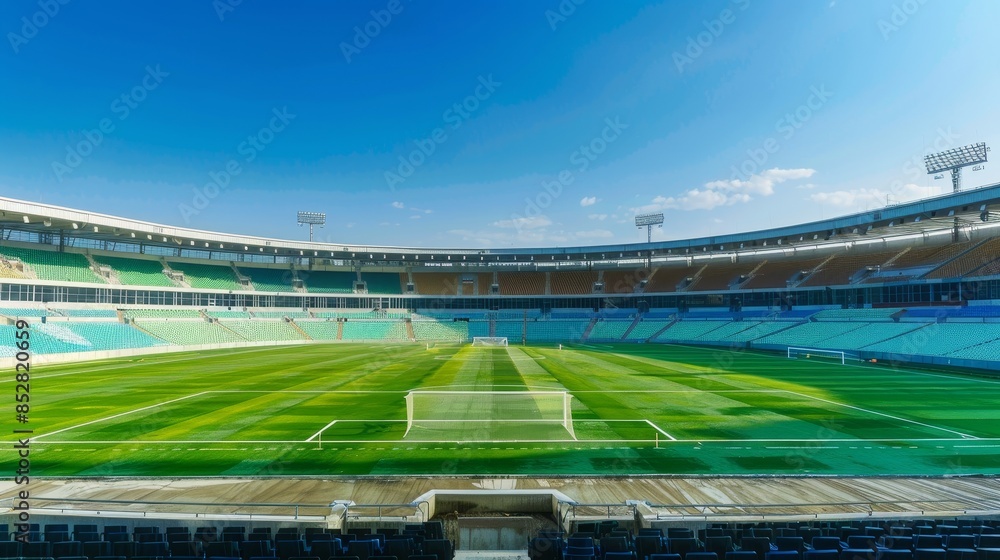 Dynamic Empty Football Stadium Background Ready for Design Integration, Perfect for Sports and Event Promotions Dynamic Empty Football Stadium Background Ready for Design Integration, Perfect for Sports and Event Promotions