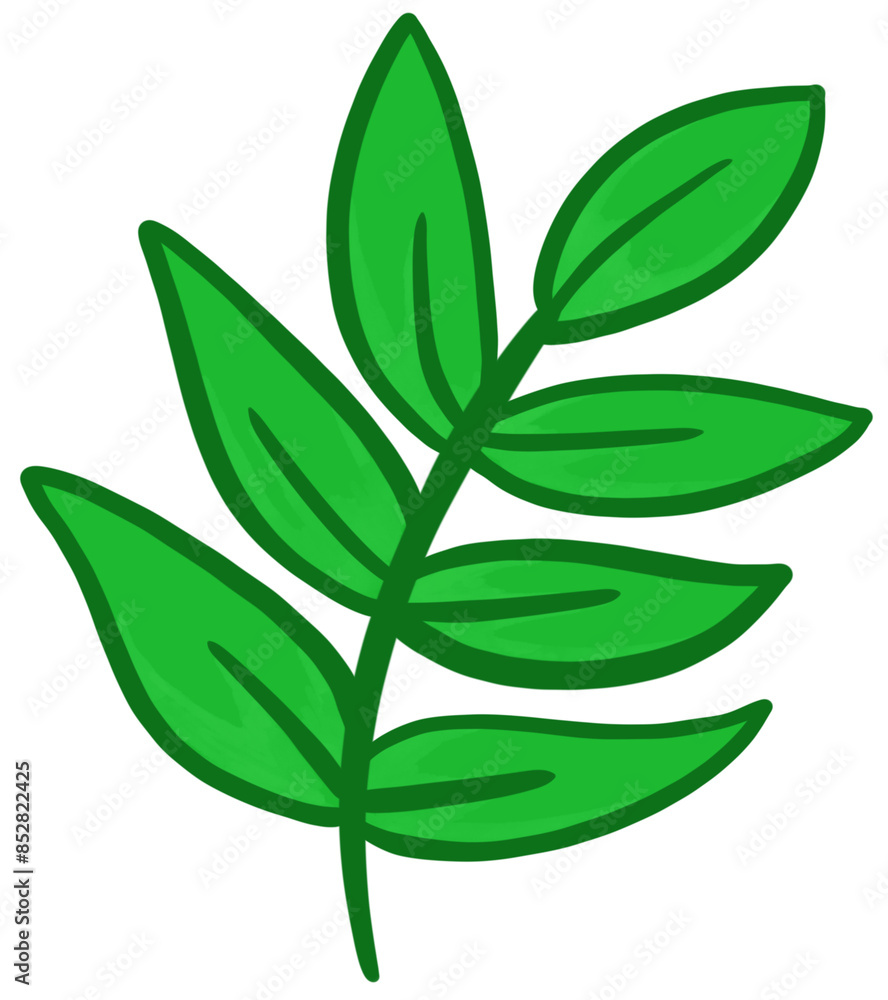 Naklejka premium leaf illustration Nature is used to decorate pieces.