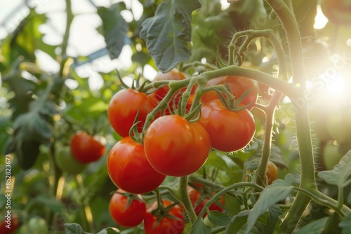 Wallpaper Mural Growing tomatoes in a large sunny greenhouse Torontodigital.ca