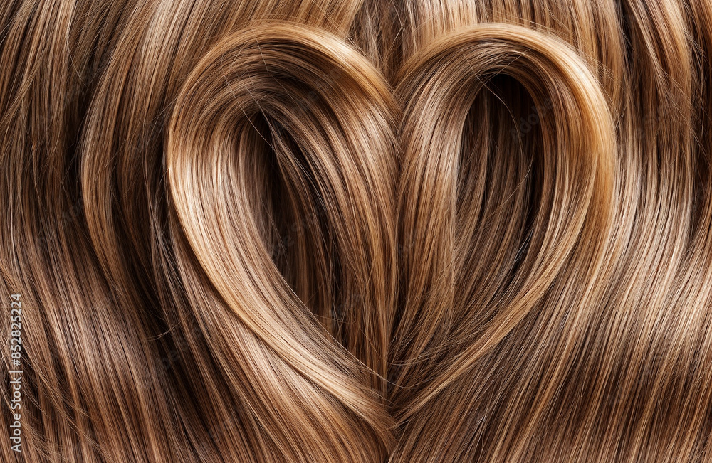 Heart shape made up of Brown, hair on the texture of brown hairs and has a soft texture Heart shape made up of Brown, hair on the texture of brown hairs and has a soft texture