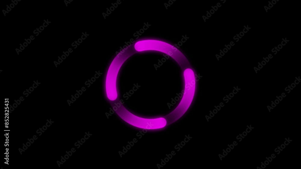 Purple circle space loader, spinning loop animation on black background Purple circle space loader, spinning loop animation on black background
