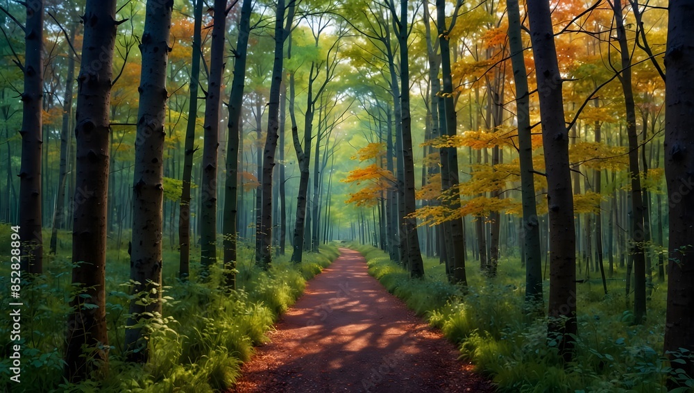 Walking through a forest where trees are made of shimmering glass and birds sing in colors ai_generated Walking through a forest where trees are made of shimmering glass and birds sing in colors ai_generated