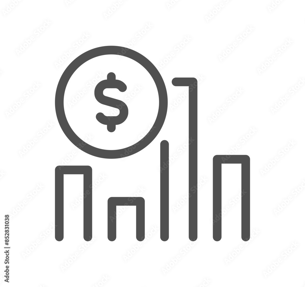 Banking and finance related icon outline and linear vector.
Banking and finance related icon outline and linear vector.