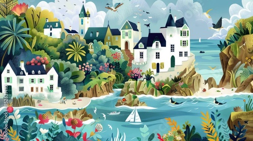 Exploring Neptune Island Detailed Illustrations of Brittanys Hidden Gems