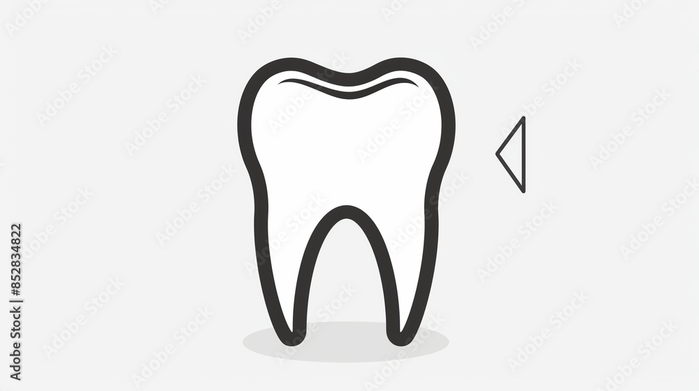 Minimalist black and white tooth icon with shadow, perfect for dental health and hygiene themes, vector illustration. Minimalist black and white tooth icon with shadow, perfect for dental health and hygiene themes, vector illustration.