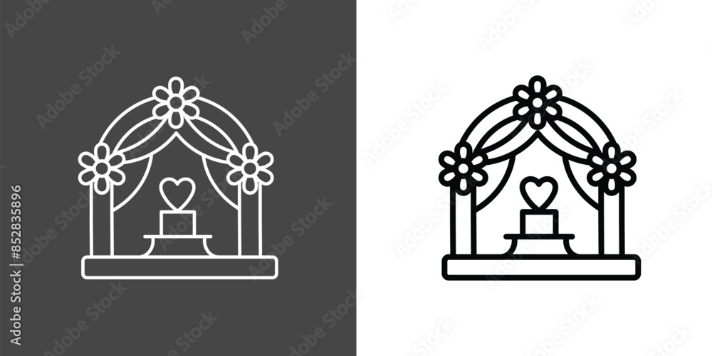 Wedding Altar Outline Icon Vector Illustration Wedding Altar Outline Icon Vector Illustration