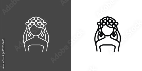 Wedding Veil Outline Icon Vector Illustration