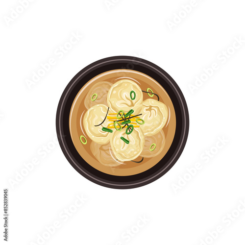 Mandu guk, Korean dumpling soup.