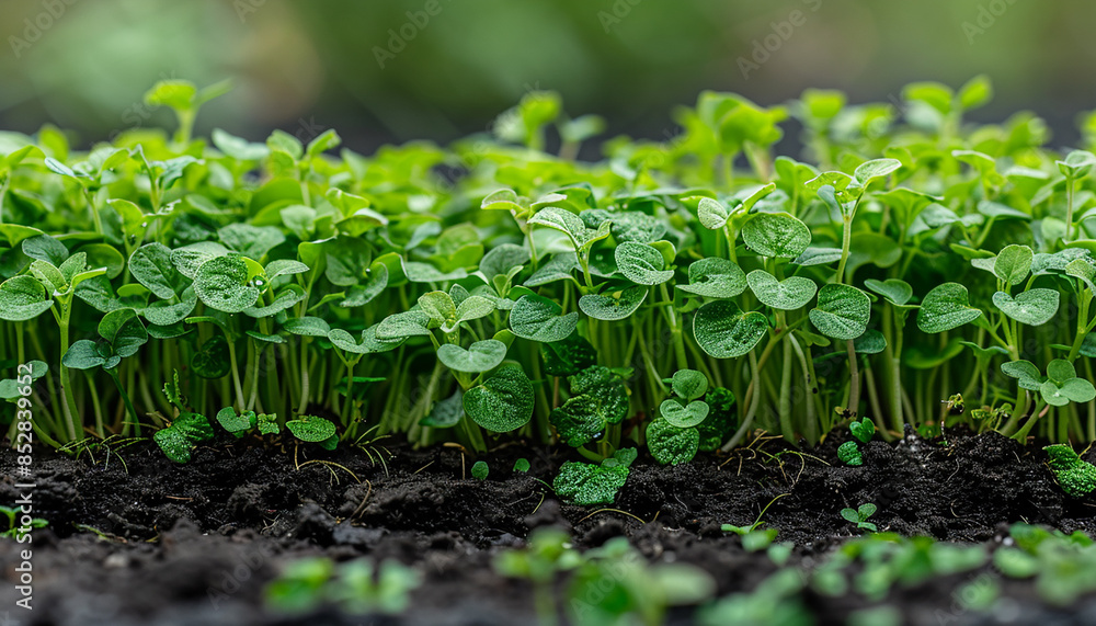 Rows of seedlings green growing in soil generated.AI Rows of seedlings green growing in soil generated.AI