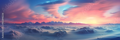 Noctilucent Clouds: Ethereal Glowing Clouds at Twilight photo