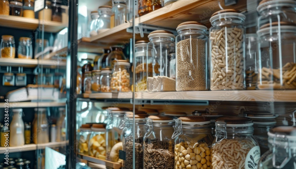 Immerse yourself in the world home organization with a mesmerizing image featuring a kitchen pantry Immerse yourself in the world home organization with a mesmerizing image featuring a kitchen pantry