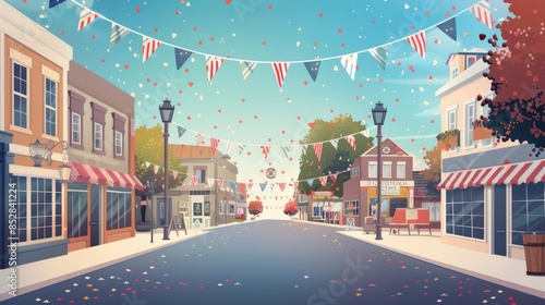 4th of July celebrations on a small town main street