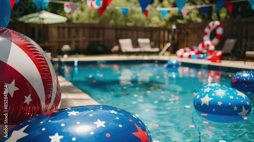 A Patriotic Backyard Pool Party on a Sunny Day